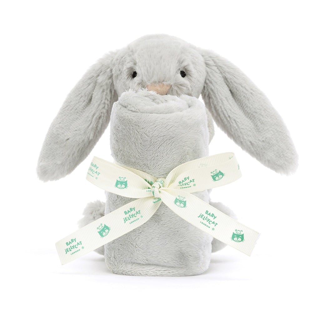 Baby Jellycat Plush, Bashful Comfort Blanket - Silver Bunny