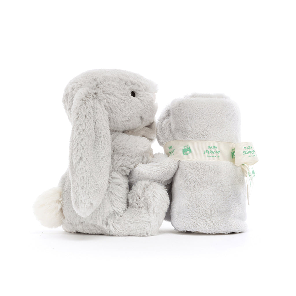 Baby Jellycat Plush, Bashful Comfort Blanket - Silver Bunny
