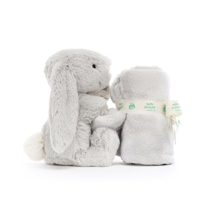 Baby Jellycat Plush, Bashful Comfort Blanket - Silver Bunny