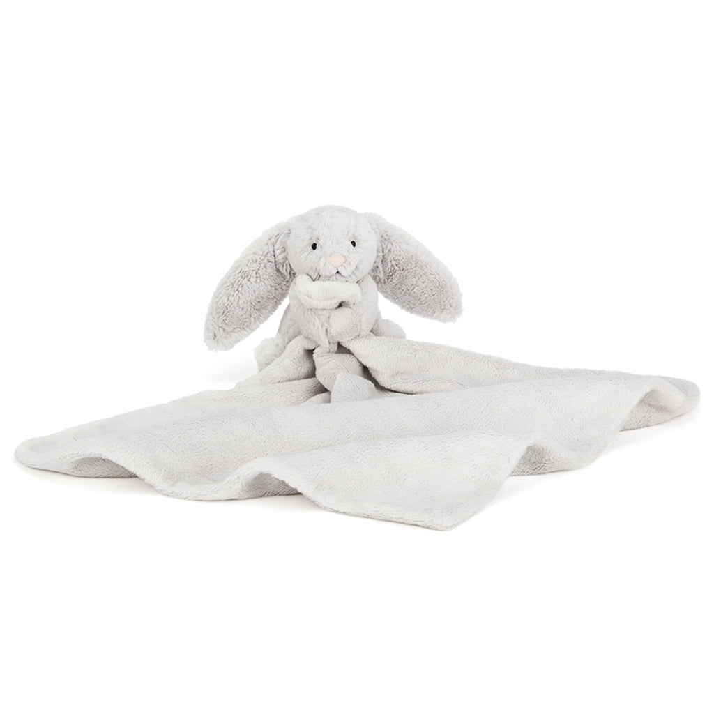 Baby Jellycat Plush, Bashful Comfort Blanket - Silver Bunny