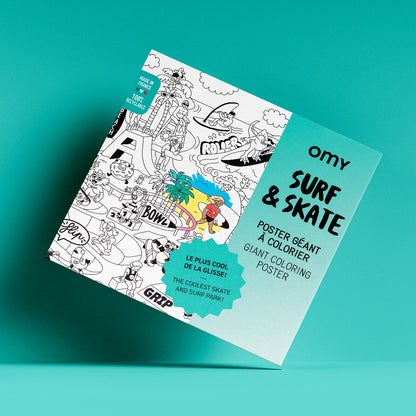 Omy Large Coloring Poster, 70 x 100 cm - Surf &amp; Skate