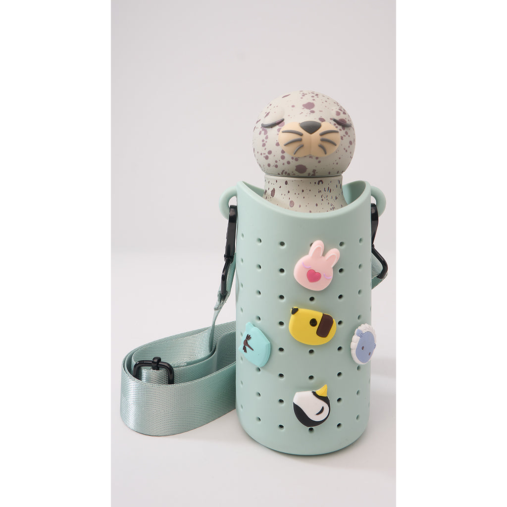 Asobu Sling Silicone Strap Bag for Water Bottle, Green