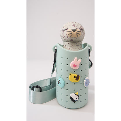 Asobu Sling Silicone Strap Bag for Water Bottle, Green