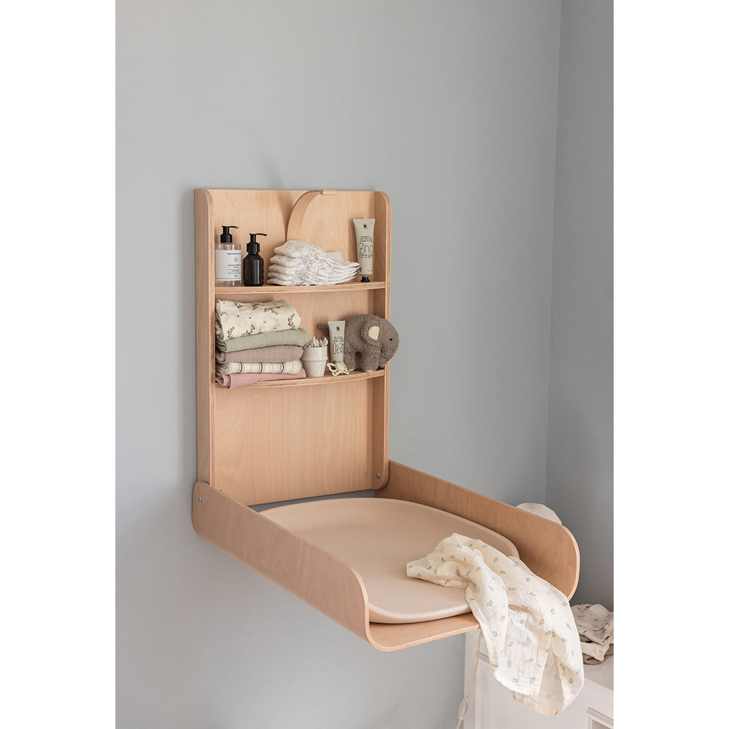 Sebra Wall-Mounted Changing Table in Wood, Wooden Edition