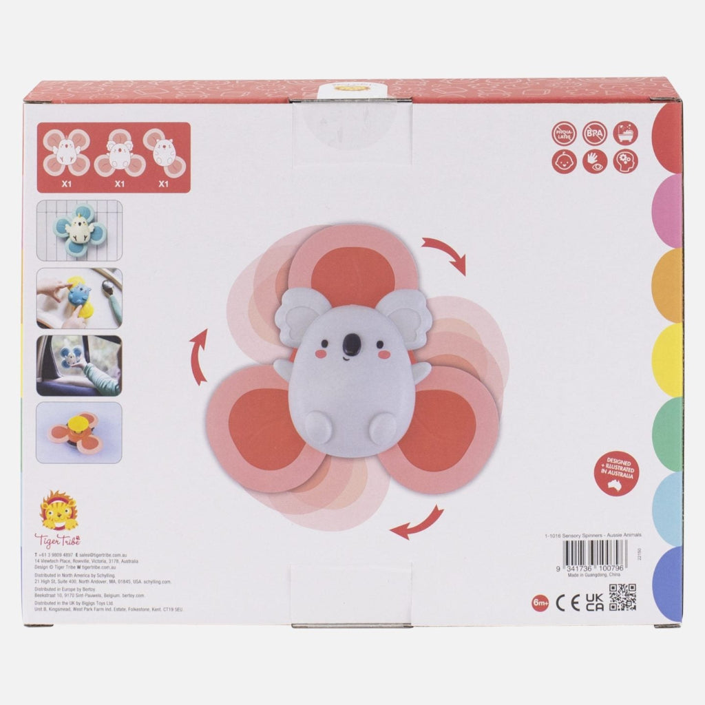 Tiger Tribe Baby Toy, Sensory Spinners – Aussie Animals
