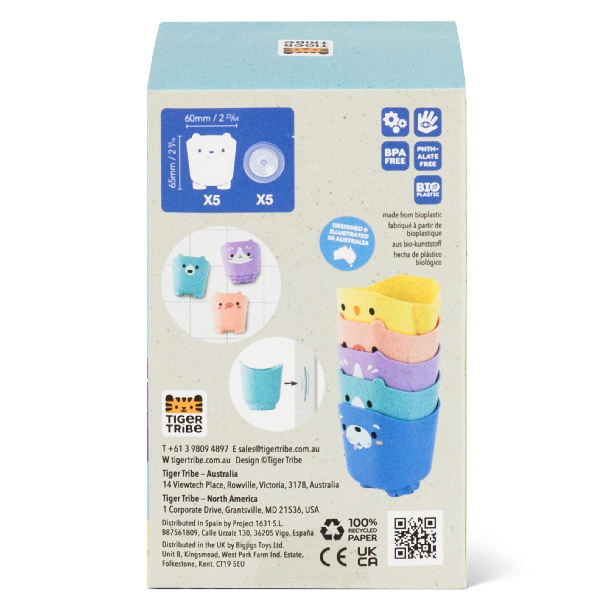 Tiger Tribe Bath Toys, Pour &amp; Play – Animal Cups