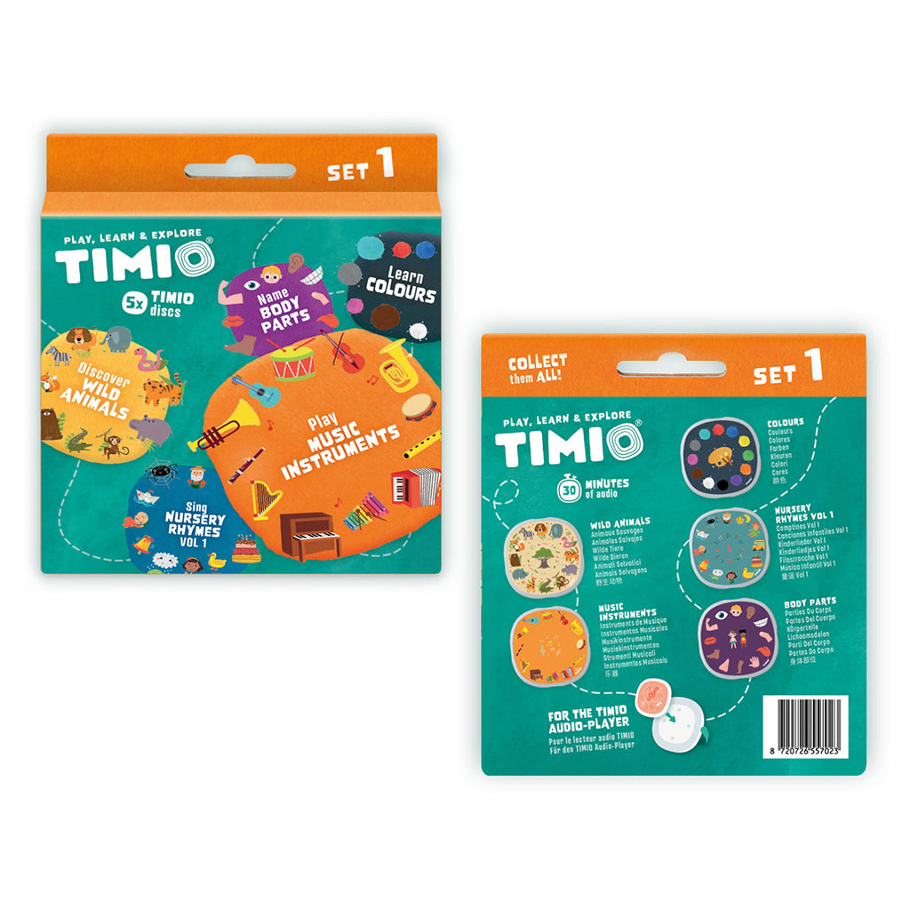 TIMIO Disc Set 1: Wild Animals, Nursery Rhymes, Colors, Music, and Body Parts