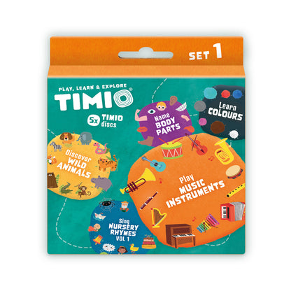 TIMIO Disc Set 1: Wild Animals, Nursery Rhymes, Colors, Music, and Body Parts