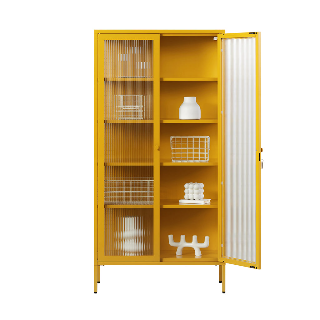 Mustard Made The Collector, Glass Display Cabinet - Mustard