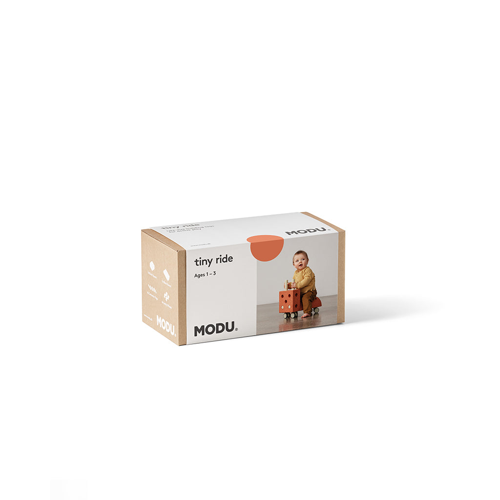 Modu Tiny Ride, Foam Activity Toy, 10 Pieces - Burnt Orange / Dusty Green