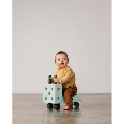 Modu Tiny Ride, Foam Activity Toy, 10 Pieces - Ocean Mint/Forest Green