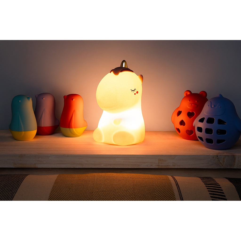 Little L. LED Night Light with Remote Control and Multiple Light Settings - Cosmo Unicorn Pink Glitter