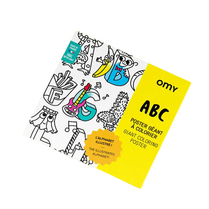 Omy stor plakat til farvelægning, ABC