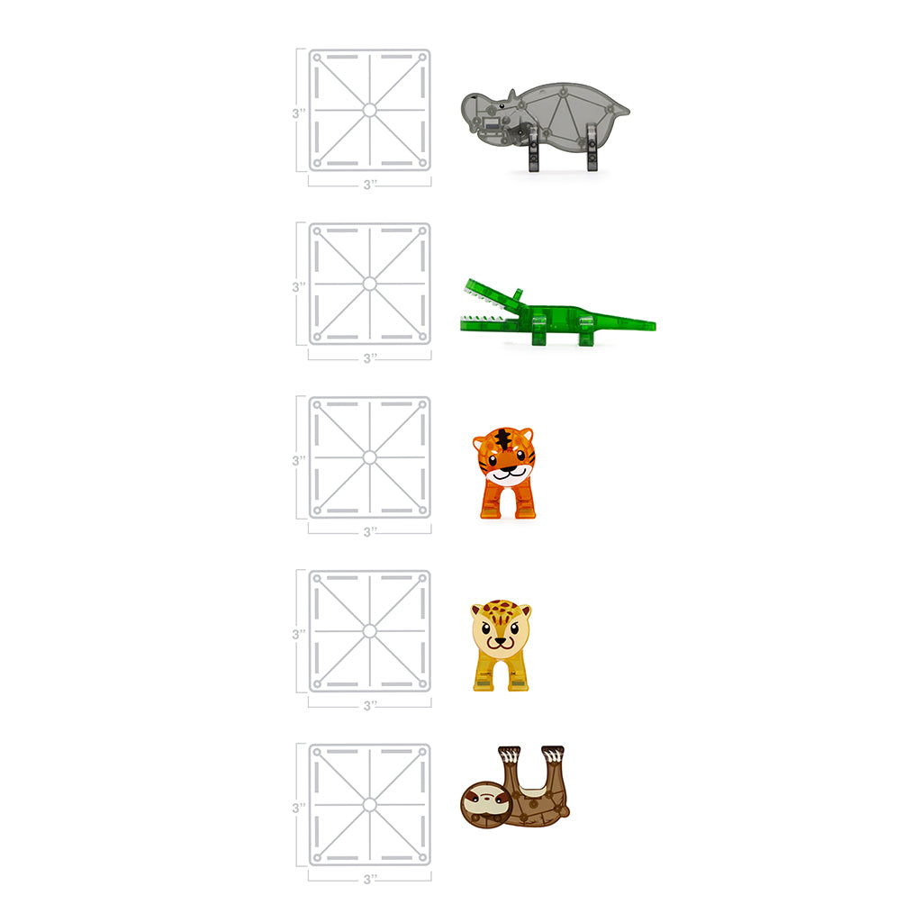 Magna-Tiles Jungle Animals, Set of 25 Pieces