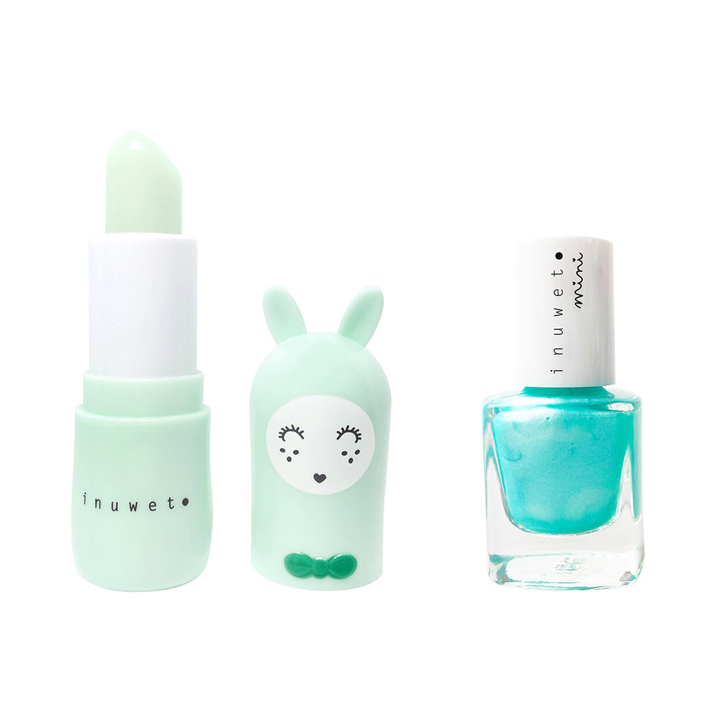 Inuwet Duo Aqua Set: Lip Balm and Nail Polish for Kids, Apple