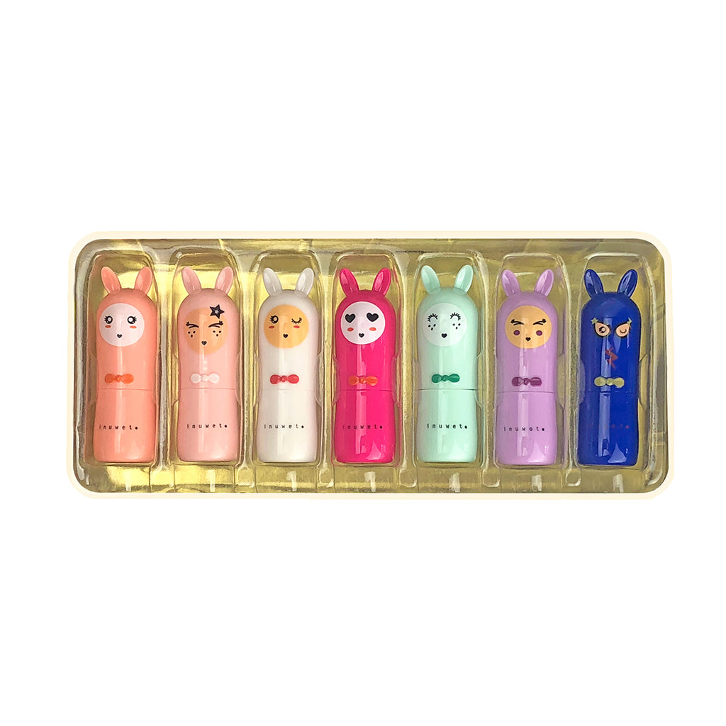 Inuwet Lip Balm Set for Kids, Metal Gift Box with 7 Different Lip Balms