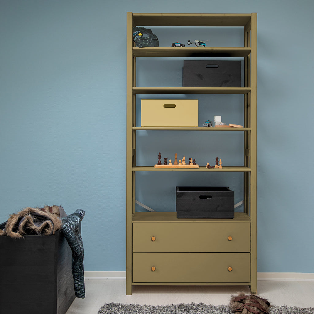Aulum Vangså Storage Shelf Unit, H: 179 x W: 83 cm - Olive