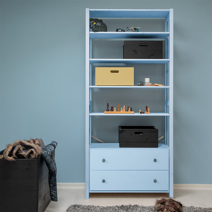By Aulum Vangså Ladder Shelf with Storage, H: 179 x W: 83 cm – Himalayan Blue