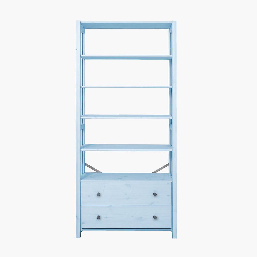 By Aulum Vangså Ladder Shelf with Storage, H: 179 x W: 83 cm – Himalayan Blue