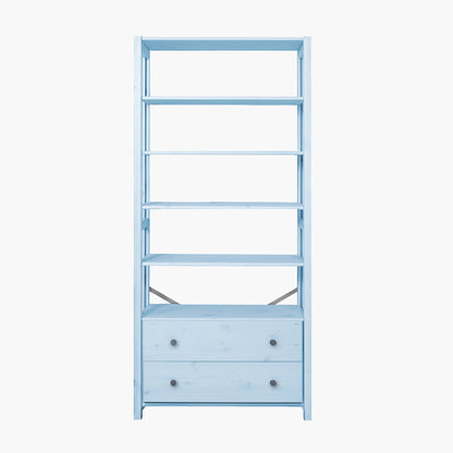 By Aulum Vangså Ladder Shelf with Storage, H: 179 x W: 83 cm – Himalayan Blue