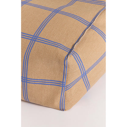 Nobodinoz Vibes Beanbag Chair, Brown Blue Windowpane