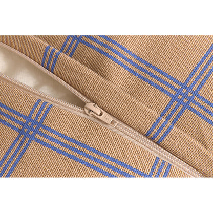 Nobodinoz Vibes Beanbag Chair, Brown Blue Windowpane