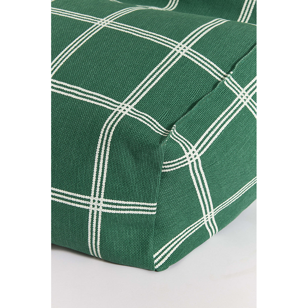 Nobodinoz Vibes Armchair Bean Bag, Green White Windowpane