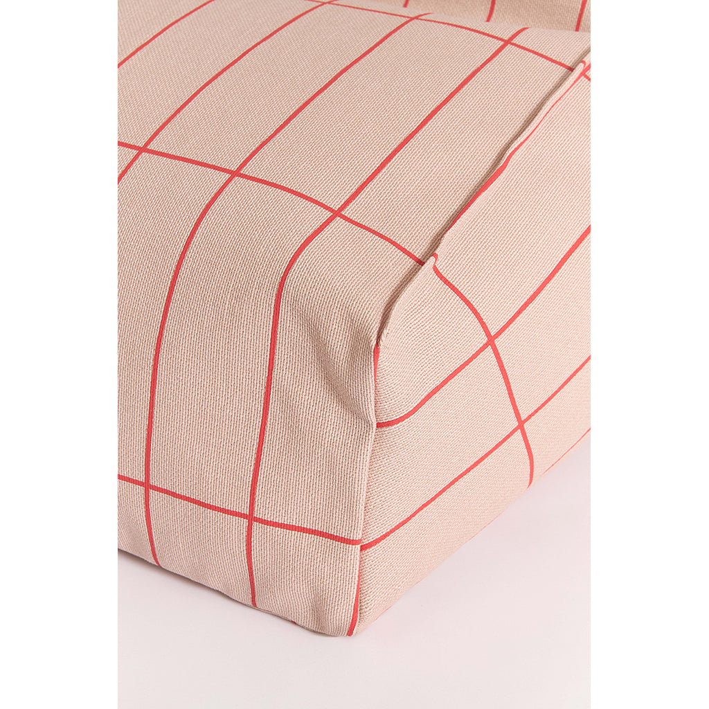 Nobodinoz Vibes Bean Bag Armchair, Pink Red Grid