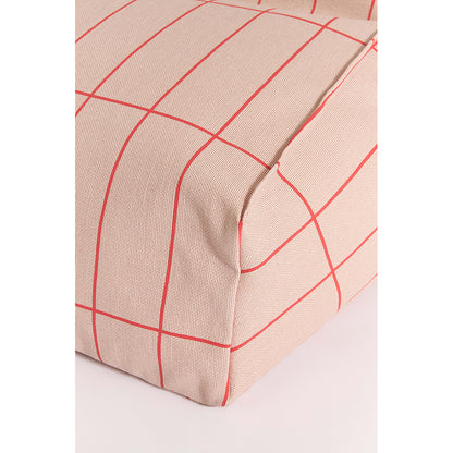 Nobodinoz Vibes Bean Bag Armchair, Pink Red Grid