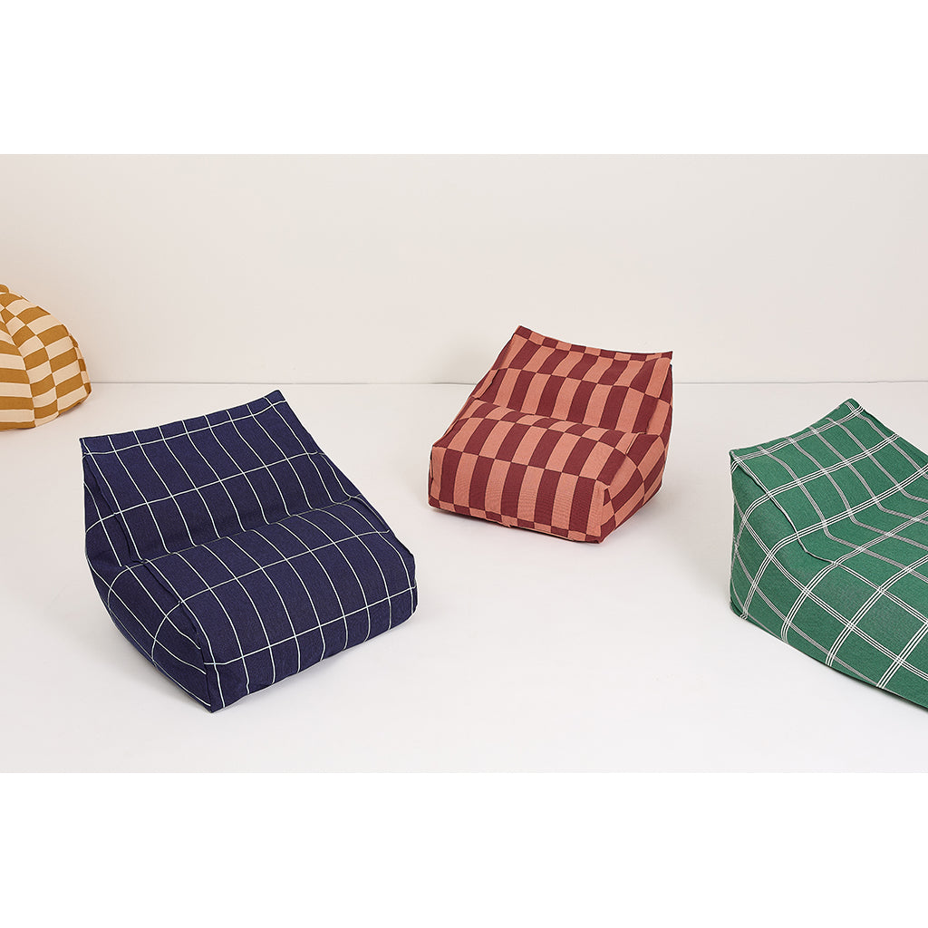 Nobodinoz Vibes Beanbag Armchair, Maroon Tiles