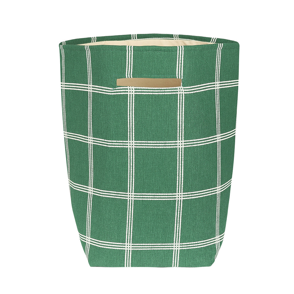 Nobodinoz Vibes Storage Basket, Large – Green White Windowpane
