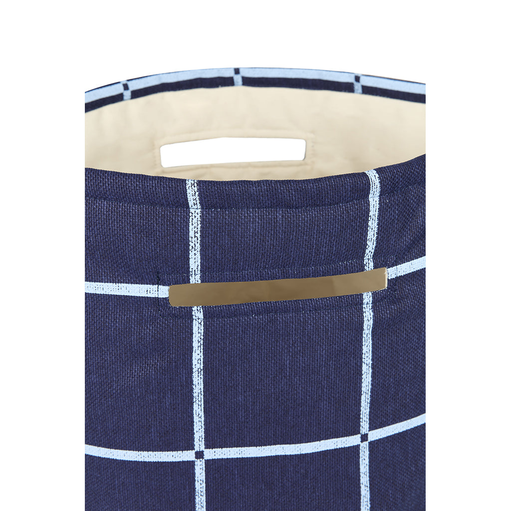 Nobodinoz Vibes Storage Basket, Large - Navy Blue Windowpane