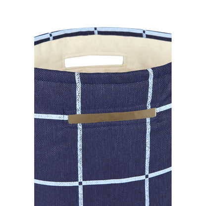 Nobodinoz Vibes Storage Basket, Large - Navy Blue Windowpane