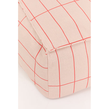 Nobodinoz Vibes Long Bean Bag Chair, Adult - Pink Red Grid