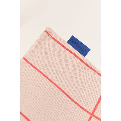 Nobodinoz Vibes Long Bean Bag Chair, Adult - Pink Red Grid