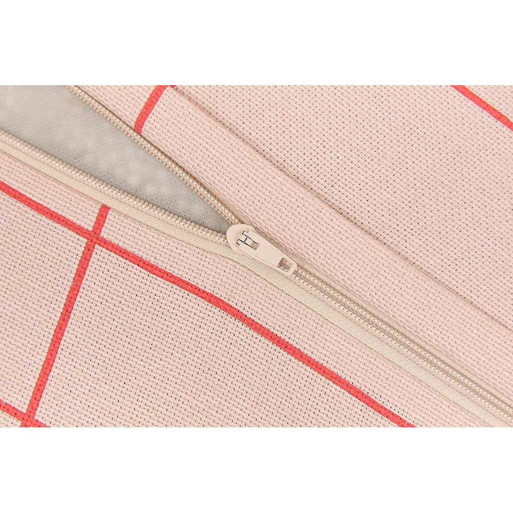 Nobodinoz Vibes Long Bean Bag Chair, Adult - Pink Red Grid