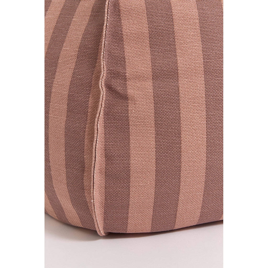 Nobodinoz Quilted Round Bean Bag, Vibes - Pink Mauve Stripes