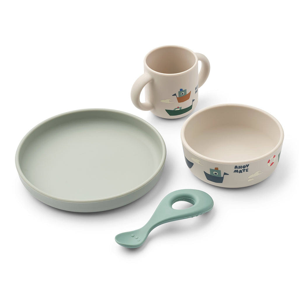 Liewood Vivi Silicone Tableware Set, Sailing/Sandy