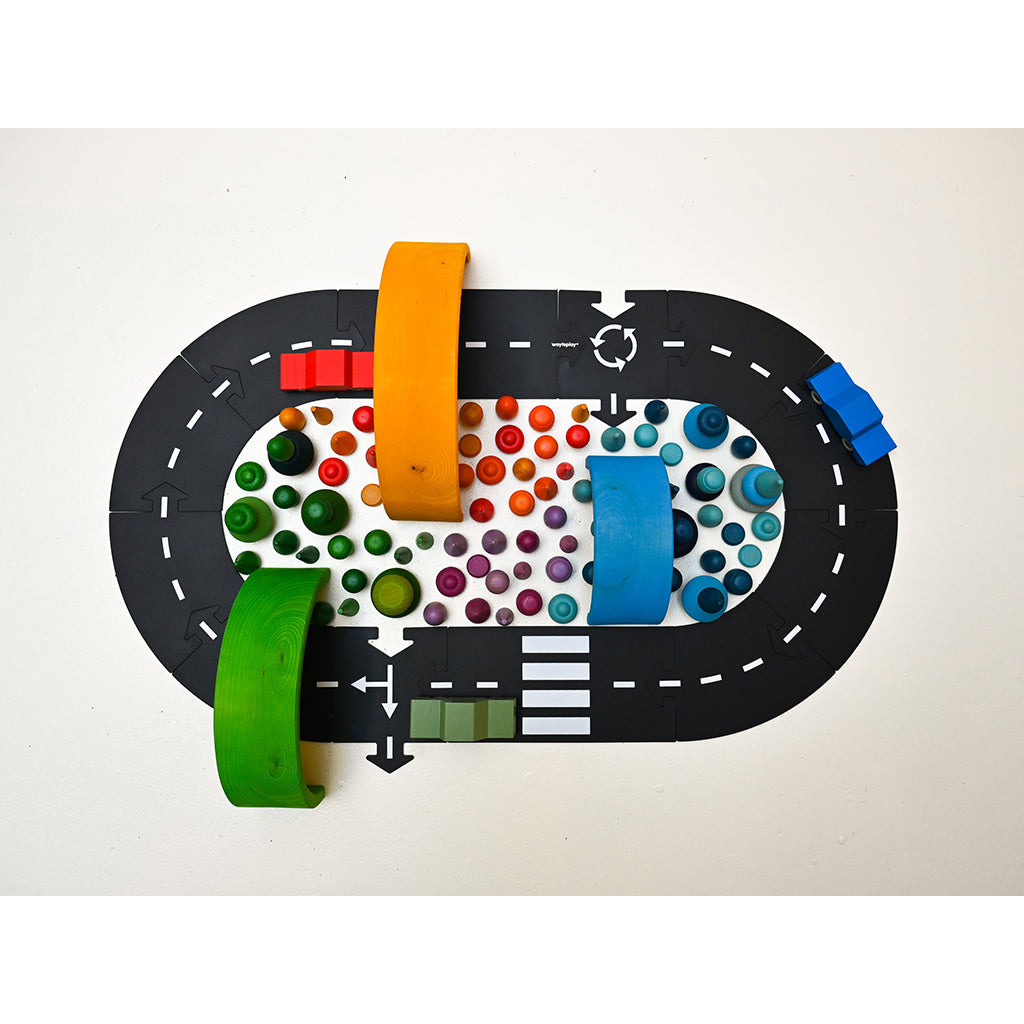 Waytoplay Rubber Road Track, 12 Pieces - Ringroad