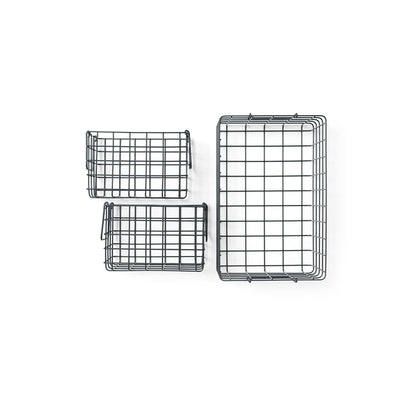 Mustard Made Baskets, sæt m. 3 trådkurve - Slate