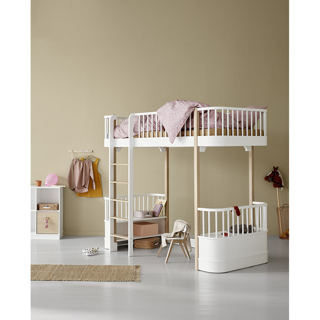 Oliver Furniture, Wood Original High Bed – White/Oak