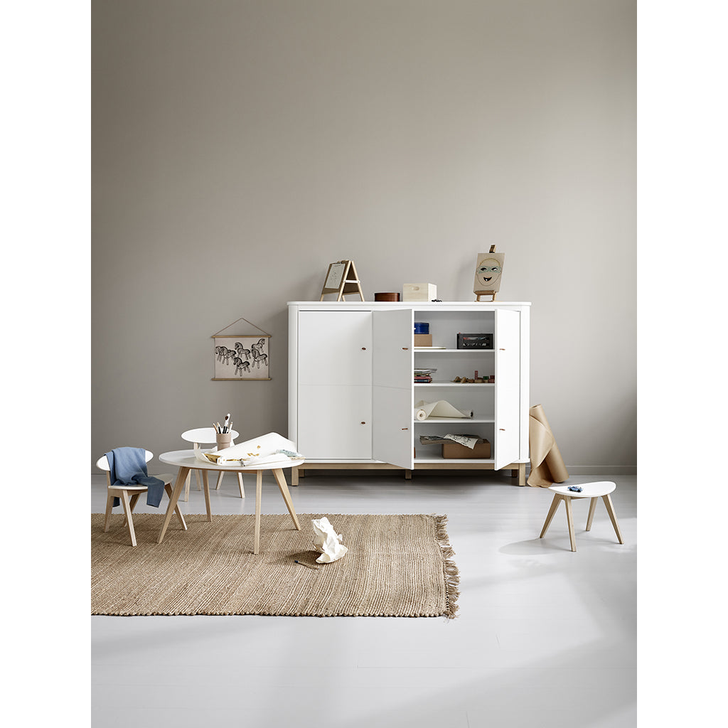 Oliver Furniture Multi-Cabinet with 3 Doors, White/Oak
