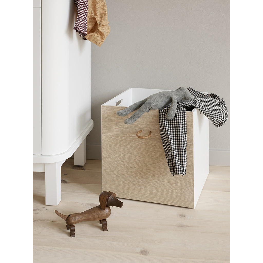 Oliver Furniture Wood Boxes, Oak/White - Set of 2