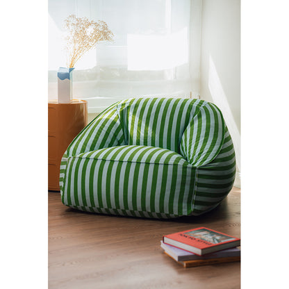 Nobodinoz Ziggy Armchair Bean Bag - Green Blue Stripes