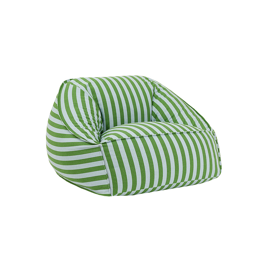 Nobodinoz Ziggy Armchair Bean Bag - Green Blue Stripes