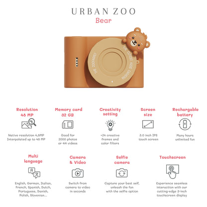 The ZooFamily, Urban Zoo Kids Camera, Ages 5-10 - Bear