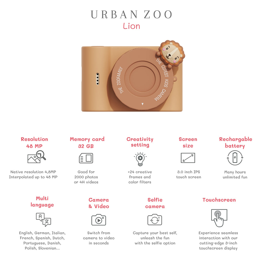 The ZooFamily, Urban Zoo Kids Camera, Ages 5-10 - Lion