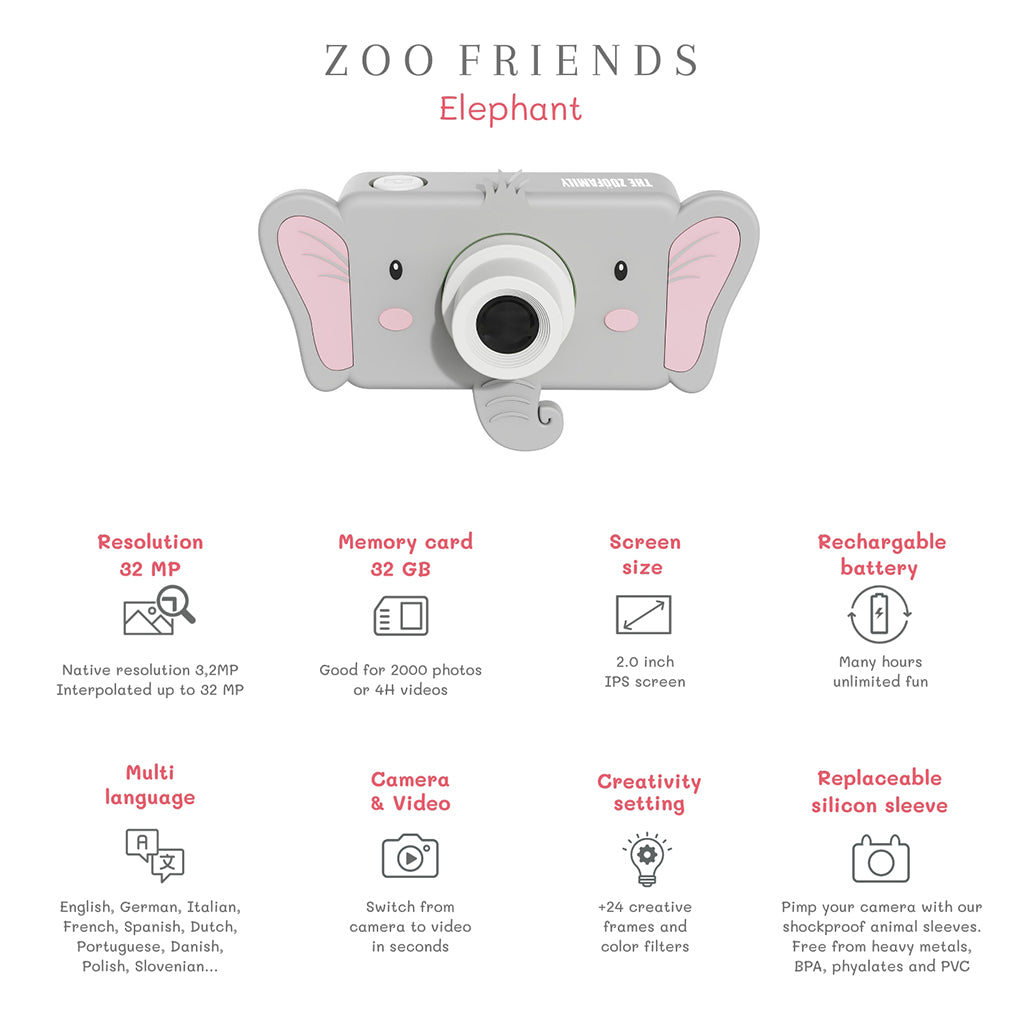 The ZooFamily, Zoo Friends Kids’ Camera, Ages 3–7 – Elephant
