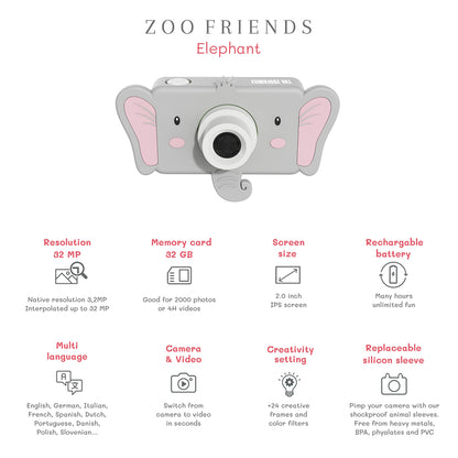 The ZooFamily, Zoo Friends Kids’ Camera, Ages 3–7 – Elephant