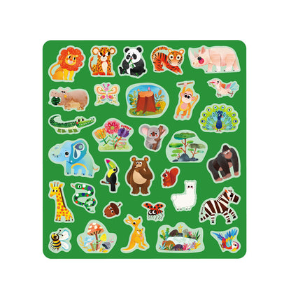 mierEdu - Jelly Stickers 31 pcs - Removable - Wild Animals
